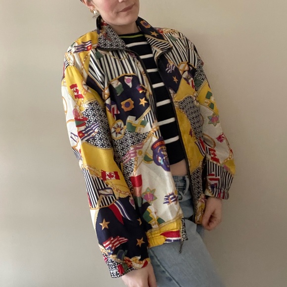 Vintage Nautical Silk Windbreaker Jacket - Picture 3 of 5